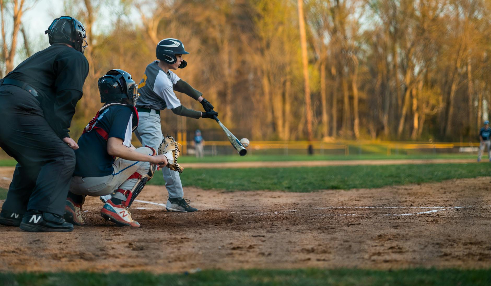 a batter hitting the ball